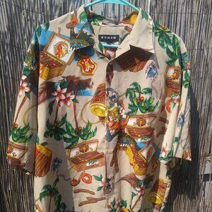Koman Sport Hawaiian Button Down Men - L